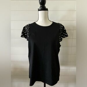 NWOT Kate Spade Black with White polkadot sleeves